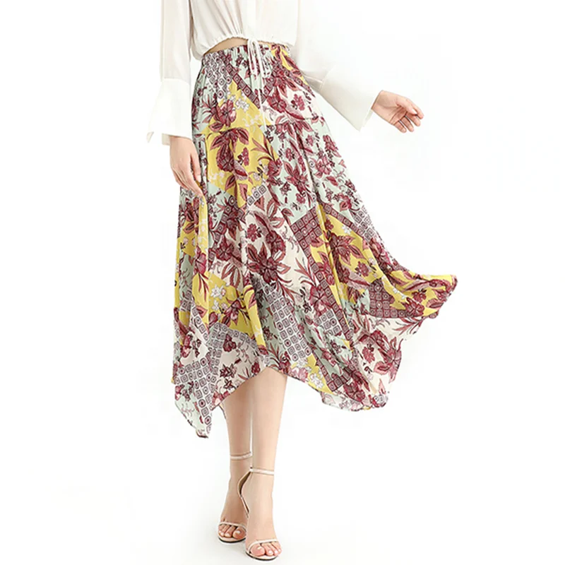S068-5 Summer Fall High Quality Fashion New Elegant Irregular Print Ruffle Casual Women Flare Long Skirts
S068-5 Summer Fall High Quality Fashion New Elegant Irregular Print Ruffle Casual Women Flare Long Skirts