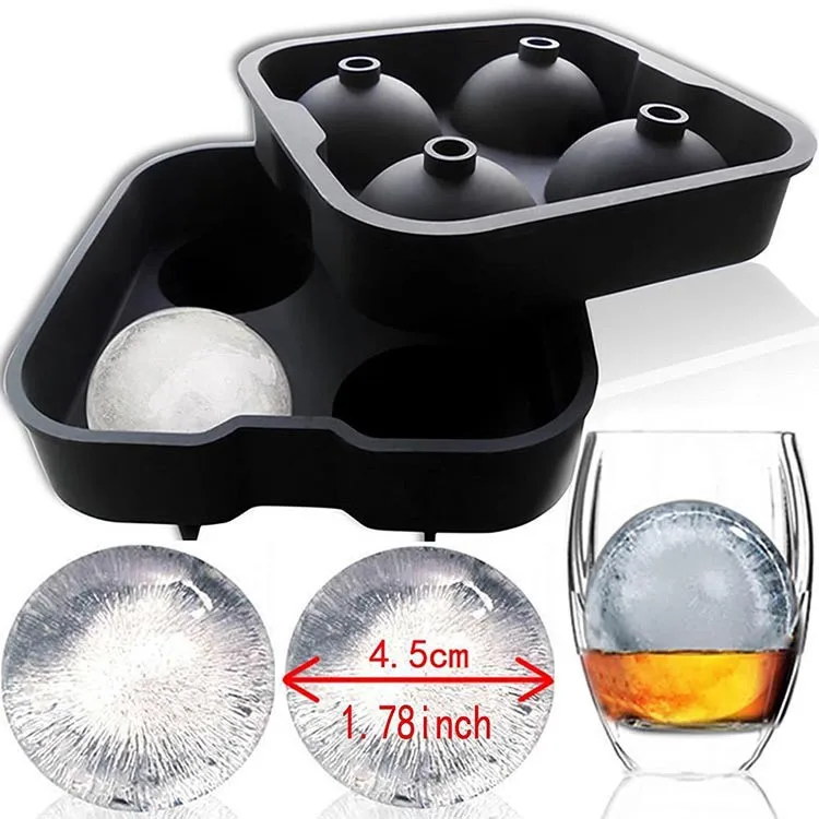 Amazon Hot 1Set 4 Cubes Silicone Ice Ball Maker Ice Cube Model Tray for Whiskey Silicone Ice Ball Mold, Black 
Amazon Hot 1Set 4 Cubes Silicone Ice Ball Maker Ice Cube Model Tray for Whiskey Silicone Ice Ball Mold, Black