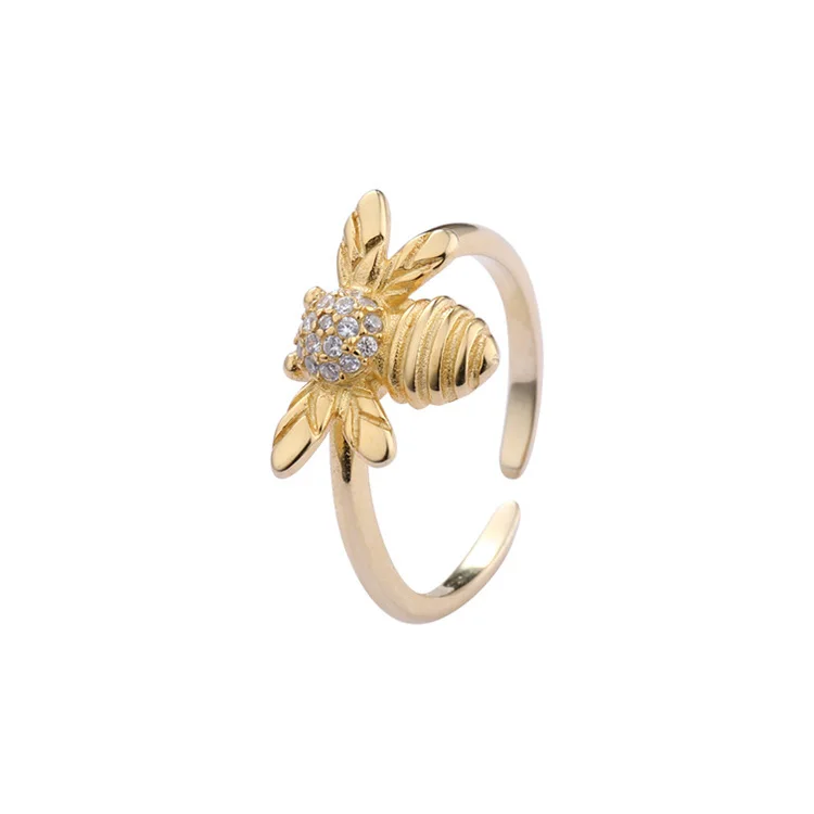 2021 trendy wholesale women fine jewelry Korean simple 925 sterling silver 14k gold plated CZ diamond stone bee animal rings, Customized color acceptable
2021 trendy wholesale women fine jewelry Korean simple 925 sterling silver 14k gold plated CZ diamond stone bee animal rings, Customized color acceptable