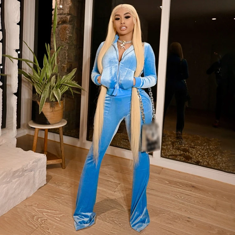 Fall 2021 Velour Long Sleeve Crop Top Jogging Tracksuit Women Clothes 2 Piece Jogger Sweatsuit Velvet Two Piece Pants Set, Multi colors
Fall 2021 Velour Long Sleeve Crop Top Jogging Tracksuit Women Clothes 2 Piece Jogger Sweatsuit Velvet Two Piece Pants Set, Multi colors