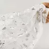 100%nylon white sliver sequin snow design tulle mesh fabric for children garment