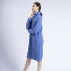 Hot Selling High-Neck Latest Hot selling Fancy Cable Knit Blue Pullover Sweater long sweaters for ladies/woman/girls