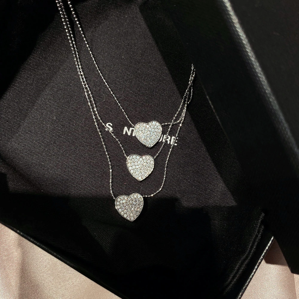 Fashion Simple Multi-Layer Necklace Full Of Diamond Zircon Heart Pendant Initial Necklace For Women, Like picture
Fashion Simple Multi-Layer Necklace Full Of Diamond Zircon Heart Pendant Initial Necklace For Women, Like picture