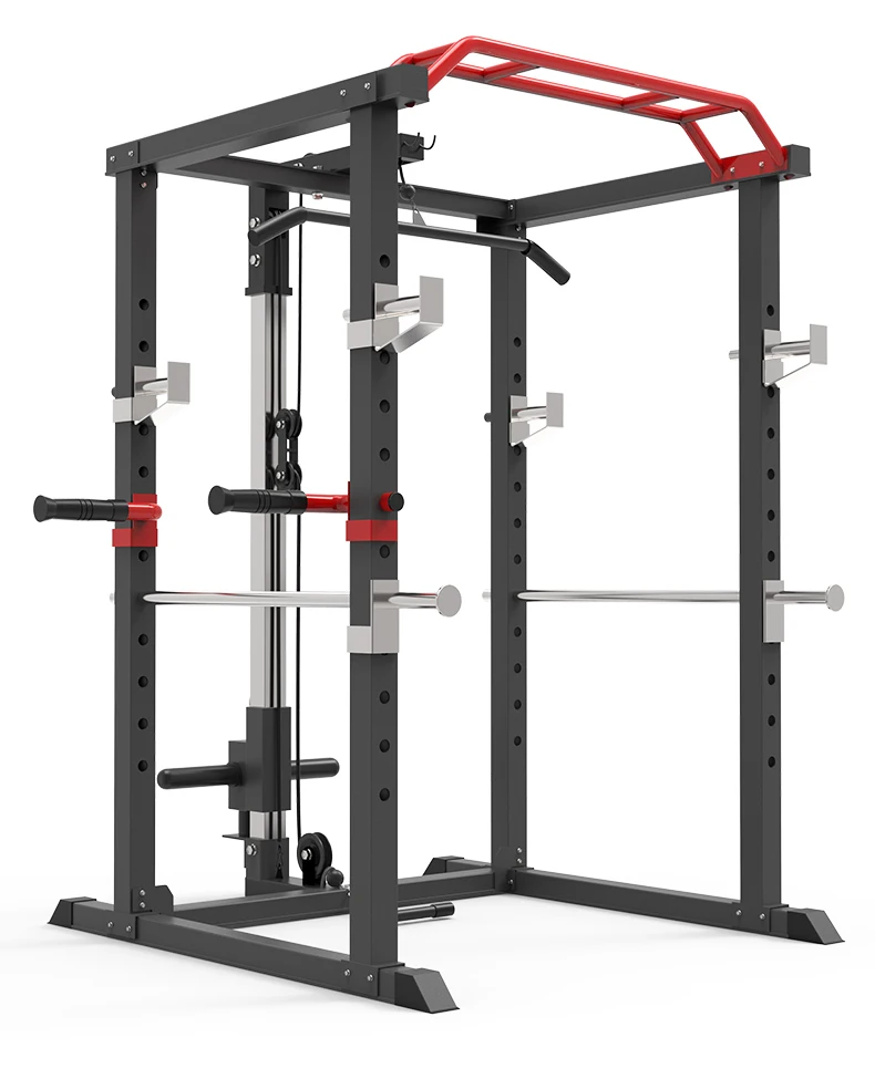 In stock multi function squat power rack lat weight cage fitness gym folding with cable crossover, Black+red
In stock multi function squat power rack lat weight cage fitness gym folding with cable crossover, Black+red
