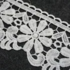 Free Sample White Border Guipure Lace Trim Cotton Embroidery Lace Trim for Dress Border