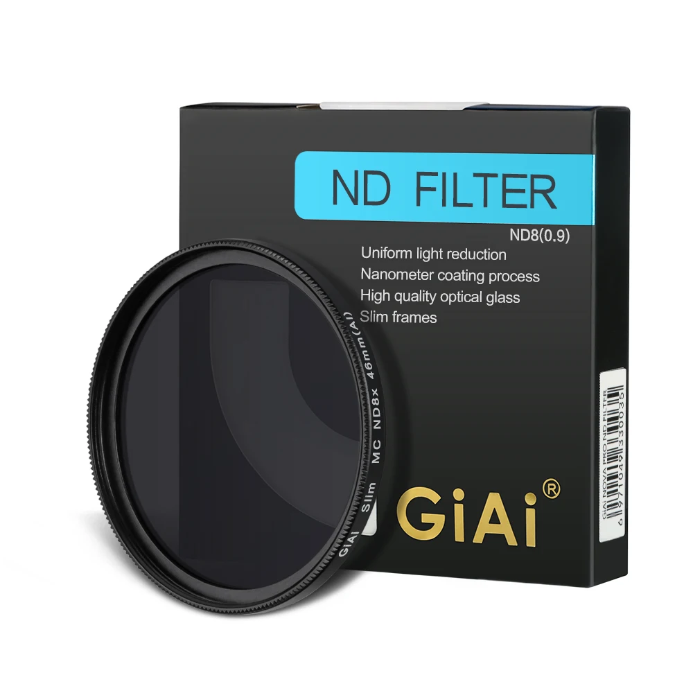 GiAi 46mm ND8 filter Neutral density filter multi-layer coating Camera ND filter
GiAi 46mm ND8 filter Neutral density filter multi-layer coating Camera ND filter