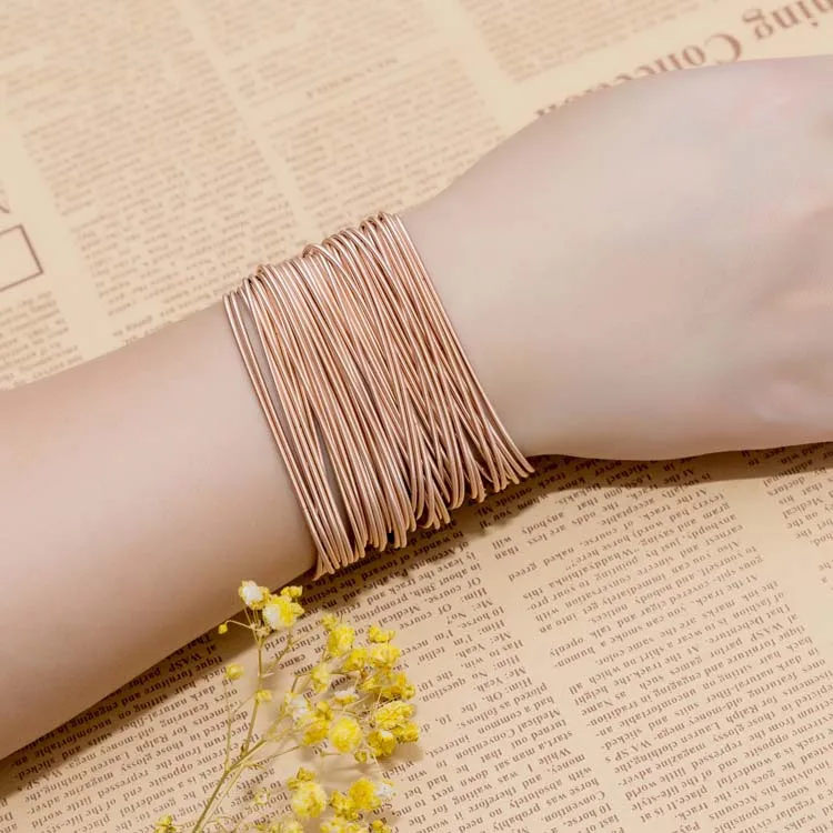 Wholesale Charm Rose Gold Plated Lady Guitar String Spring Bracelets Jewelry for Women
Wholesale Charm Rose Gold Plated Lady Guitar String Spring Bracelets Jewelry for Women