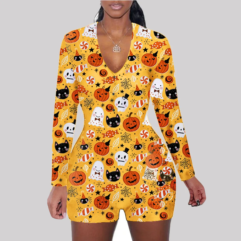 2021 Fashionable individuality print sexy shorts jumpsuit women long sleeve All Hallows' Day rompers women jumpsuit
2021 Fashionable individuality print sexy shorts jumpsuit women long sleeve All Hallows' Day rompers women jumpsuit