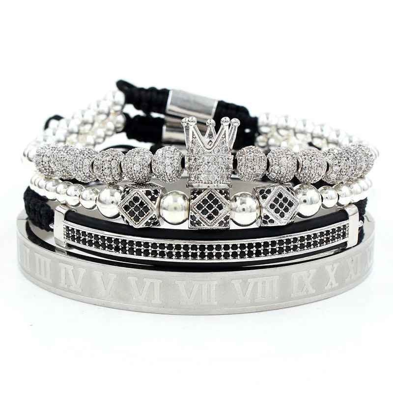 2020 Fashion gold man Stainless steel brass Micro Pave CZ bangle bracelet set King Queen Crown roman nuneral bracelet sets, As is or customized
2020 Fashion gold man Stainless steel brass Micro Pave CZ bangle bracelet set King Queen Crown roman nuneral bracelet sets, As is or customized