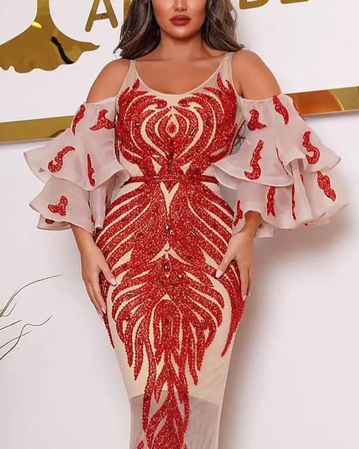 2021 customize summer cheap fanshaion vintage ladies dress elegant sequin african big size evening dresses, Picture color
2021 customize summer cheap fanshaion vintage ladies dress elegant sequin african big size evening dresses, Picture color