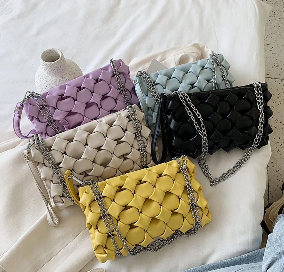 2020 New Fashion Woven Envelope Lady Purse, Pu Leather Luxury Brand Designer Women Clutch Handbag, 5 colors
2020 New Fashion Woven Envelope Lady Purse, Pu Leather Luxury Brand Designer Women Clutch Handbag, 5 colors