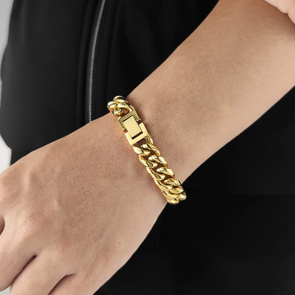 Wholesale 18k Gold Plated Hip Hip Bracelet Stainless Steel Cuban Link Custom Gold Bracelet For Men, Silver,gold,rainbow plated
Wholesale 18k Gold Plated Hip Hip Bracelet Stainless Steel Cuban Link Custom Gold Bracelet For Men, Silver,gold,rainbow plated