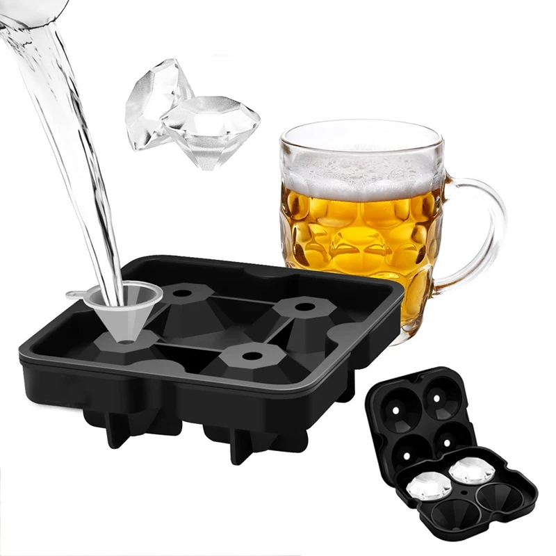 Custom Flexible Large 3.7cm Diamond Ice Silicone Mold Easy Release 4 Cavity Silicone Molds Ice Cube, Black, blue
Custom Flexible Large 3.7cm Diamond Ice Silicone Mold Easy Release 4 Cavity Silicone Molds Ice Cube, Black, blue