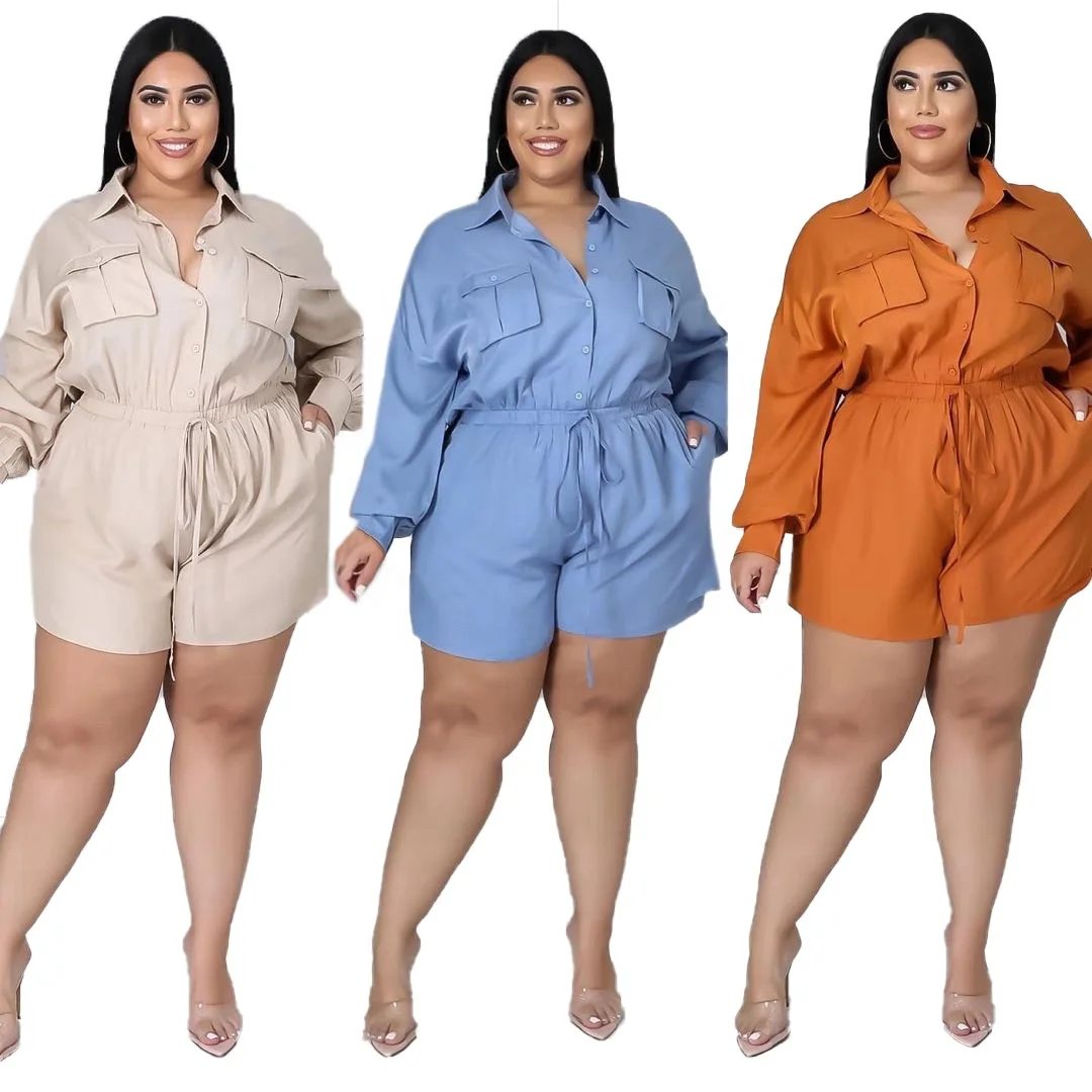 Casual Fall Elegant Overall High Waist Casual Shirt Collar Rompers Women Plus Size Jumpsuits
Casual Fall Elegant Overall High Waist Casual Shirt Collar Rompers Women Plus Size Jumpsuits