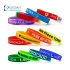 Wholesale cheap custom logo color filled silicone wristband bracelet alphabet debossed letter silicone bracelet bangle