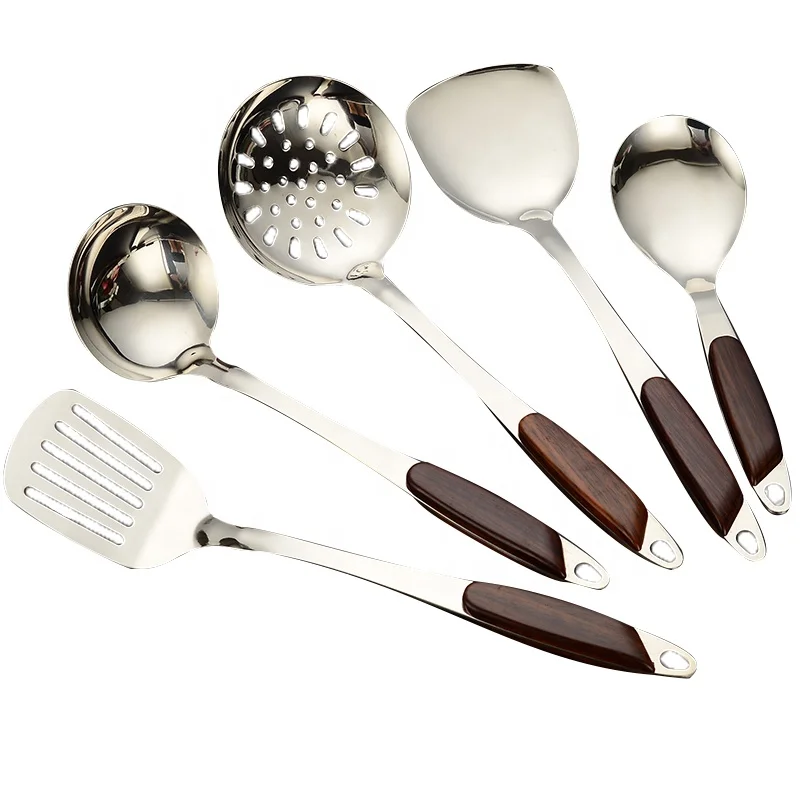 Fine Art Wood Grain Handle kitchen accessories 5 piece stainless steel Cooking Tools set
Fine Art Wood Grain Handle kitchen accessories 5 piece stainless steel Cooking Tools set