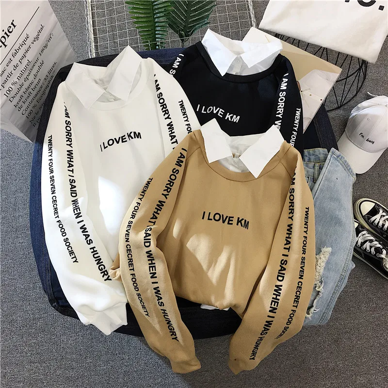 Autumn and winter sweater female Korean version plus velvet thick student Harajuku style bf loose thin section ins net red
Autumn and winter sweater female Korean version plus velvet thick student Harajuku style bf loose thin section ins net red