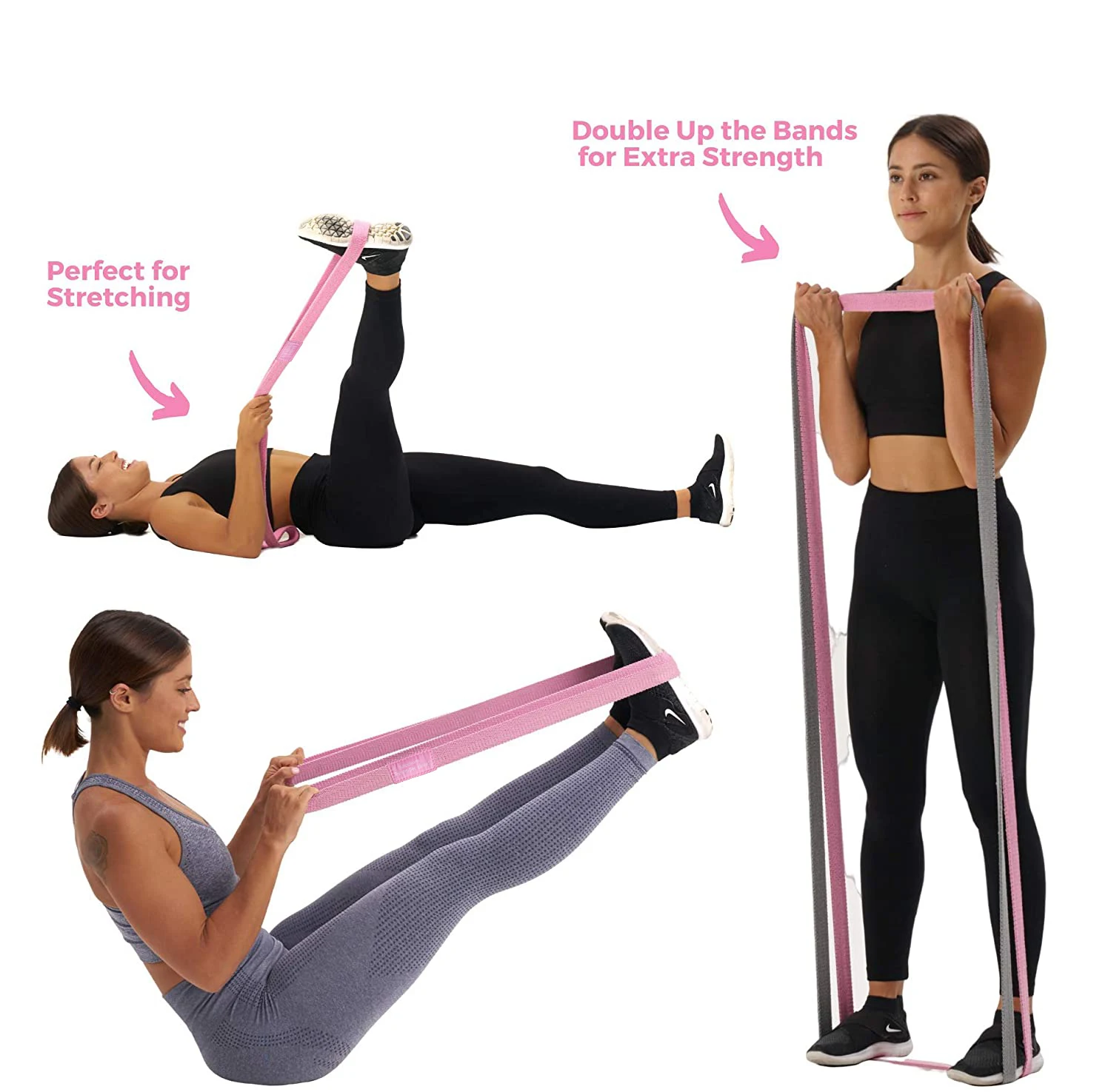 New Custom Logo Yoga Gym Exercise Strength Pull Up Assist Cotton Fabric Long Resistance Bands Set, Gray pink black
New Custom Logo Yoga Gym Exercise Strength Pull Up Assist Cotton Fabric Long Resistance Bands Set, Gray pink black