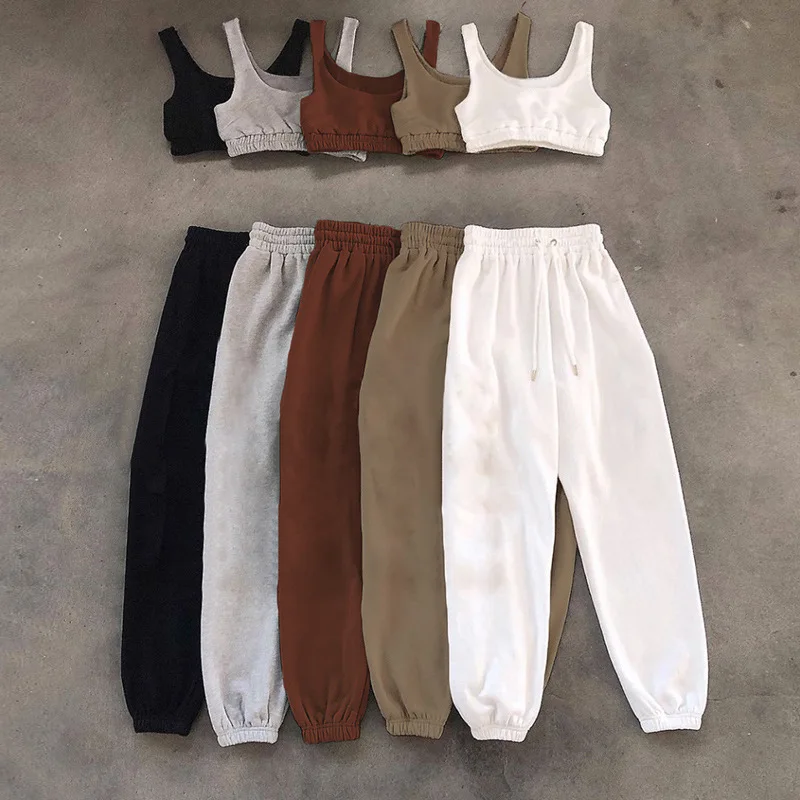 Hot sale Two piece set women clothing active wear Women sports crop top and joggers sweatpants
Hot sale Two piece set women clothing active wear Women sports crop top and joggers sweatpants