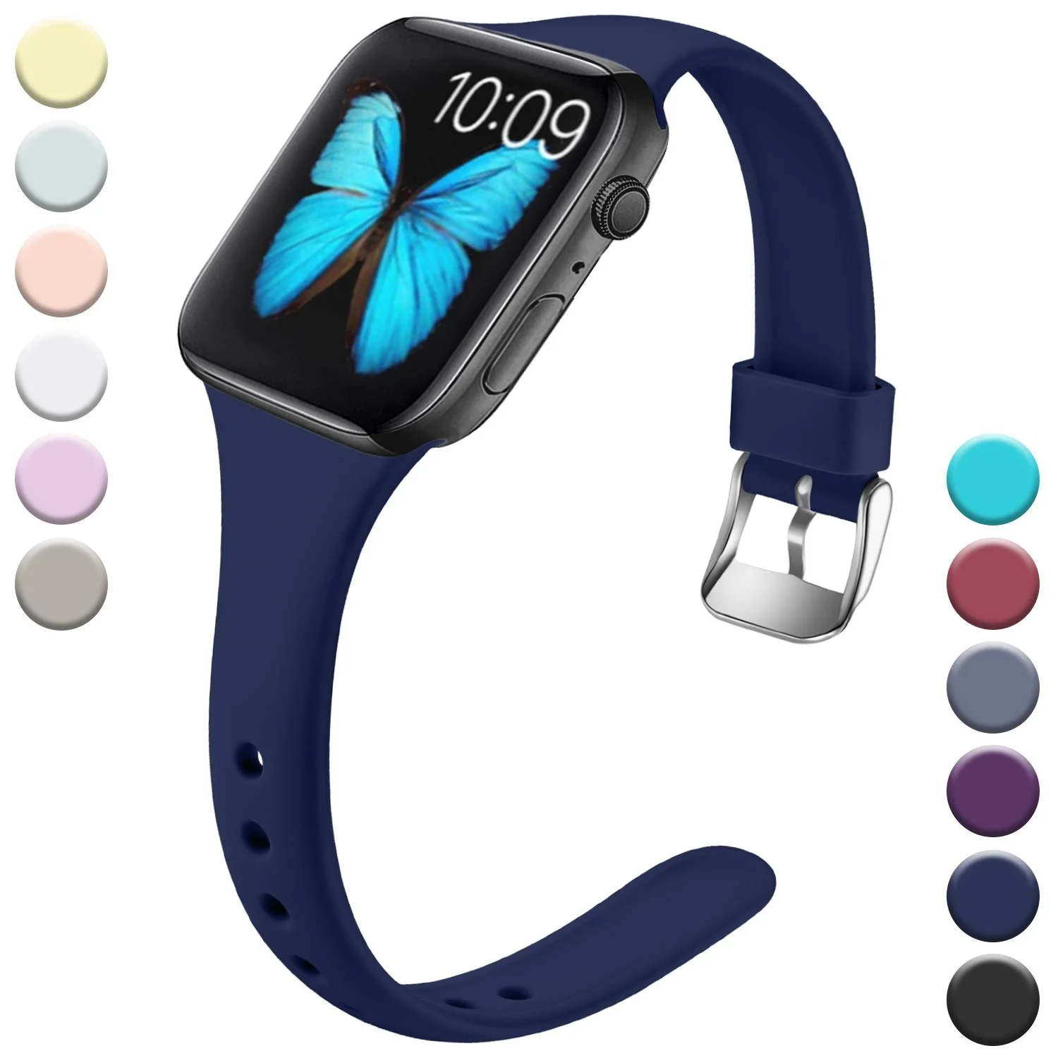 Navy Blue Apple Watch Band 42mm Series 6 Silicone Watchband for iWatch Slim Wristband 44mm 38mm
Navy Blue Apple Watch Band 42mm Series 6 Silicone Watchband for iWatch Slim Wristband 44mm 38mm
