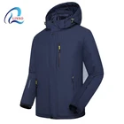 Windproof plain dyed outdoor biker hooded winter 2 in 1 men jacket