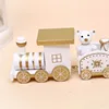 Christmas Decorations Five Little Trains Christmas Cartoon Presents For Children Wooden Window Decorations
