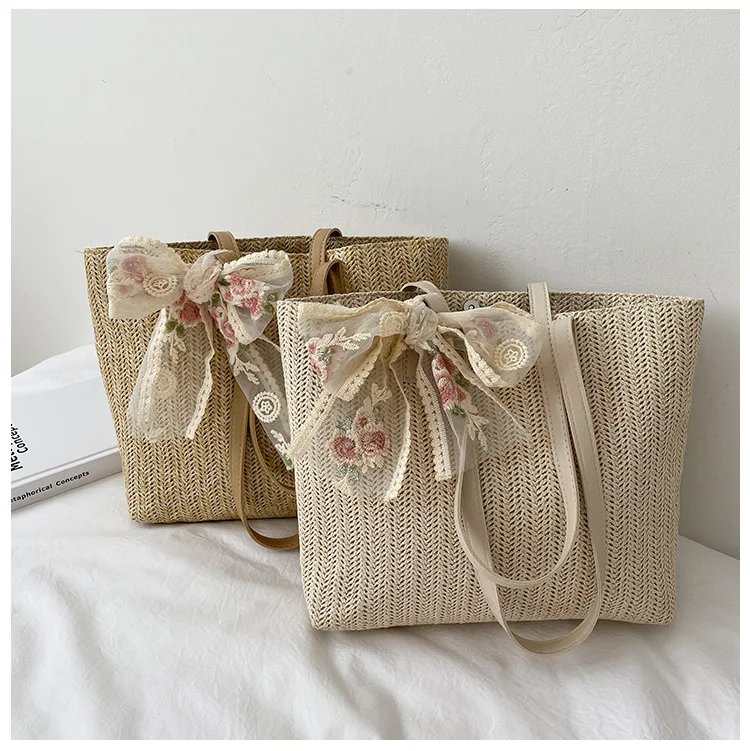 Fashion Large Capacity Woven Straw Bags Women Handbags Bow Satchel Straw Beach Handbag Women Tote Bags 2022
Fashion Large Capacity Woven Straw Bags Women Handbags Bow Satchel Straw Beach Handbag Women Tote Bags 2022