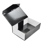 Manufacturer supply elegant Black foldable magnetic closed paper cardboard gift packaging box