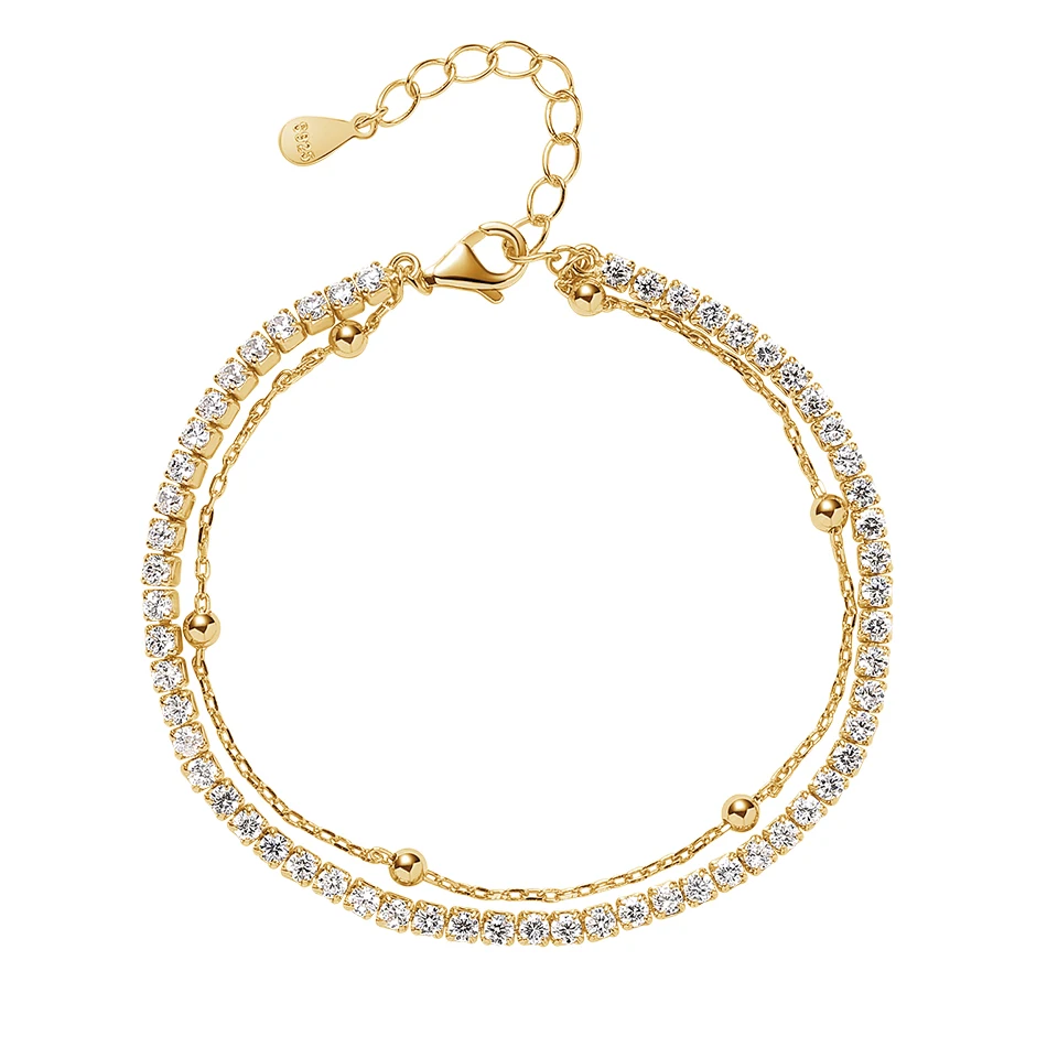 2021 Women Jewelry Luxury Band 925 Sterling Silver 18K Gold Plated Ball Tennis Chain Bracelet With Cubic Zircon, Customized color
2021 Women Jewelry Luxury Band 925 Sterling Silver 18K Gold Plated Ball Tennis Chain Bracelet With Cubic Zircon, Customized color