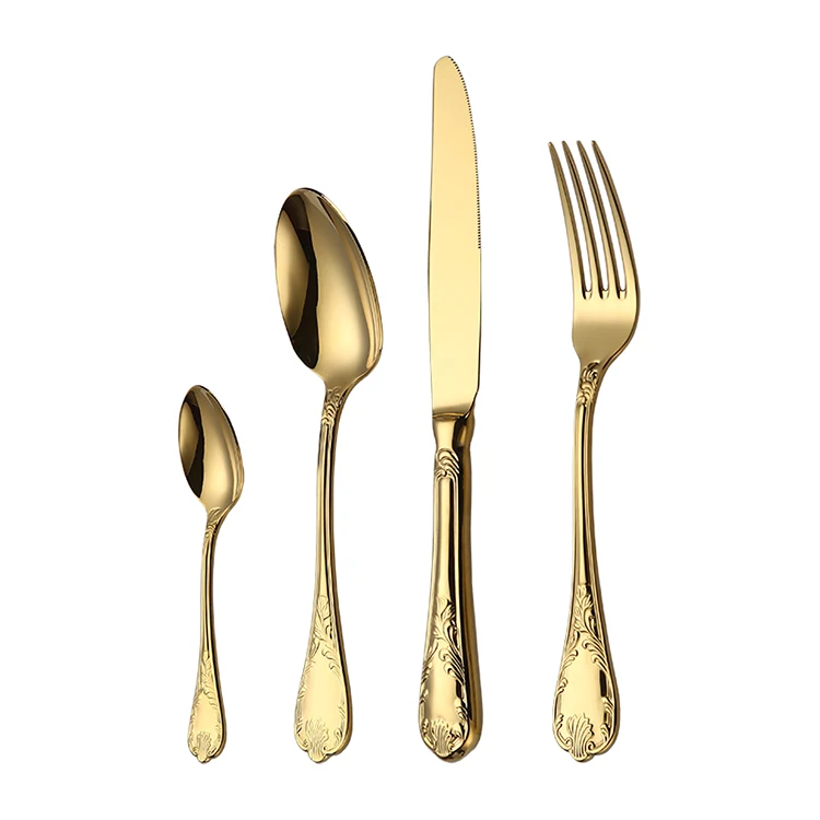 Luxury Shiny Stainless Steel Cutlery Set Gold Plated Flatware for Wedding, Silver, gold
Luxury Shiny Stainless Steel Cutlery Set Gold Plated Flatware for Wedding, Silver, gold