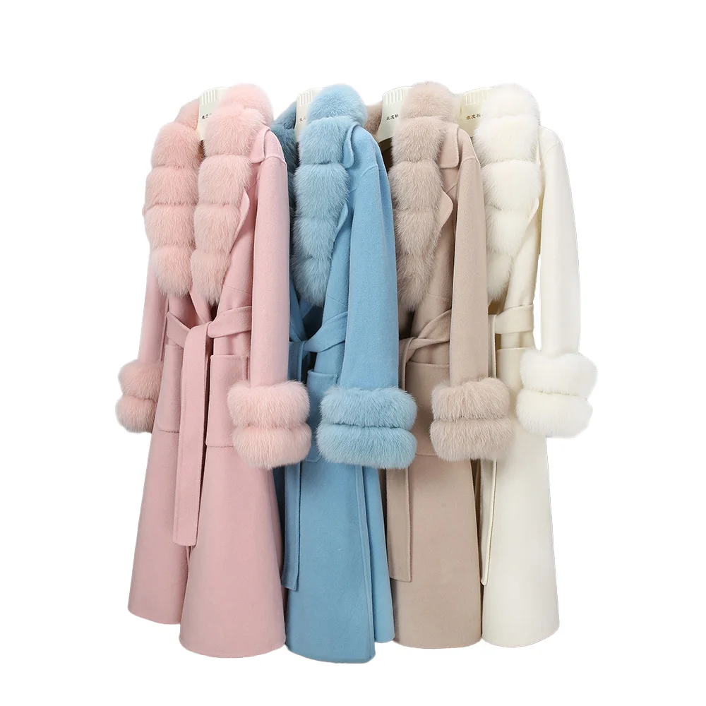 Latest Women Solid Color Loose Casual Long Outer Wear Fashion Wool Coats With Fox Fur
Latest Women Solid Color Loose Casual Long Outer Wear Fashion Wool Coats With Fox Fur