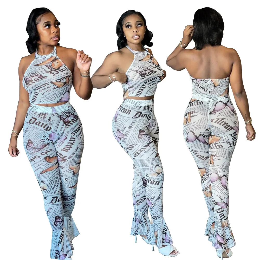 2021 butterfly print vest and flare Leggings Yoga 2 Two piece Women Jogger Set Custom Women Clothing Sets 2 Two Piece Pants Set
2021 butterfly print vest and flare Leggings Yoga 2 Two piece Women Jogger Set Custom Women Clothing Sets 2 Two Piece Pants Set