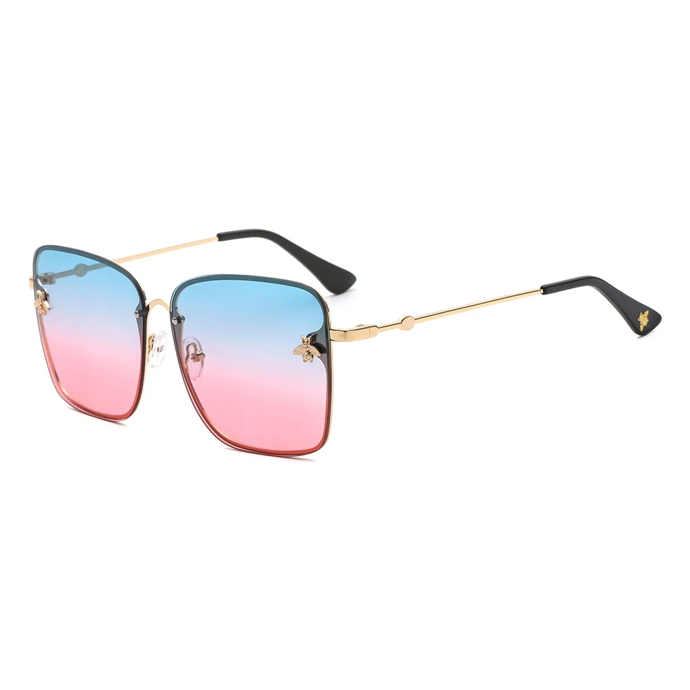 2021 New Fashion Frame UV400 CE Retro luxury bee sunglasses in square rimless colorful lens metal high quality sun glasses
2021 New Fashion Frame UV400 CE Retro luxury bee sunglasses in square rimless colorful lens metal high quality sun glasses