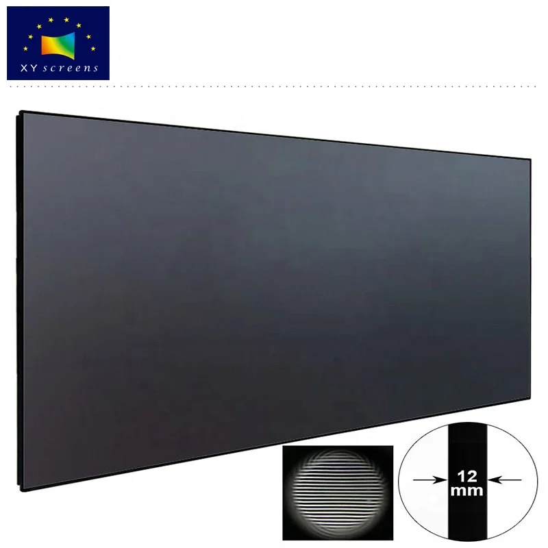 

XYscreens 100 inch Home Theatre Living Room 4K 3D HD TV with Thin Aluminum Fixed Frame UST Projector Screen with ALR PET Crystal, Dark grey