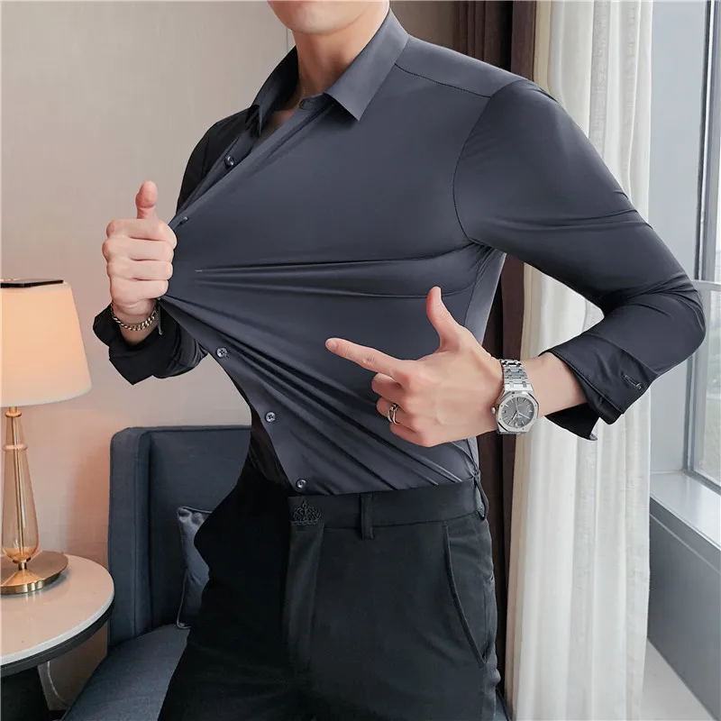Men design shirt Anti-wrinkle Men's Shirts Business Formal Non-iron Men's Solid Color Long Sleeve Shirt
Men design shirt Anti-wrinkle Men's Shirts Business Formal Non-iron Men's Solid Color Long Sleeve Shirt