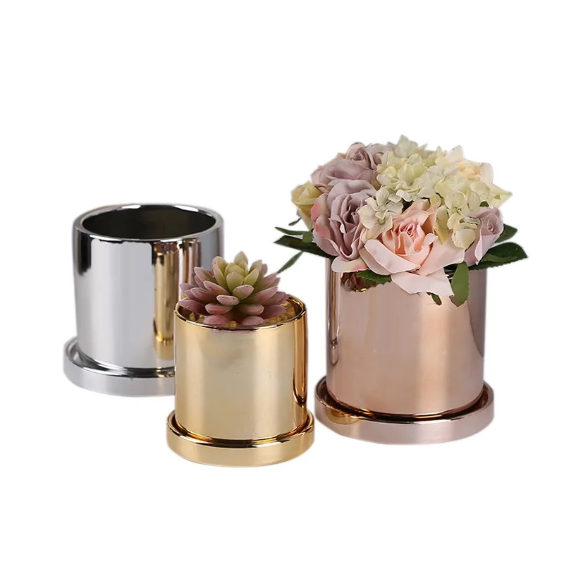 New Arrival Ceramic Planter Pot Electroplate Shiny Gold Silver Rose Gold Pots Flower Pot with Drainage for Indoor Outdoor Garden
New Arrival Ceramic Planter Pot Electroplate Shiny Gold Silver Rose Gold Pots Flower Pot with Drainage for Indoor Outdoor Garden