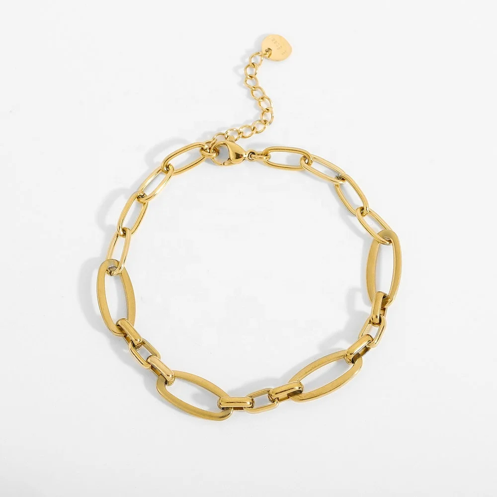 14K Real Gold Plated Bracelets For Women Long Oval Stainless Steel Square Buckle Chain Bracelet
14K Real Gold Plated Bracelets For Women Long Oval Stainless Steel Square Buckle Chain Bracelet