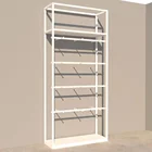 Custom 2.4m high metal shopping mall clothing store floor hanging clothes display stand