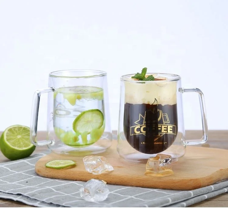 luxury double wall clear glass coffee cup sublimation tea mug with handles 
luxury double wall clear glass coffee cup sublimation tea mug with handles