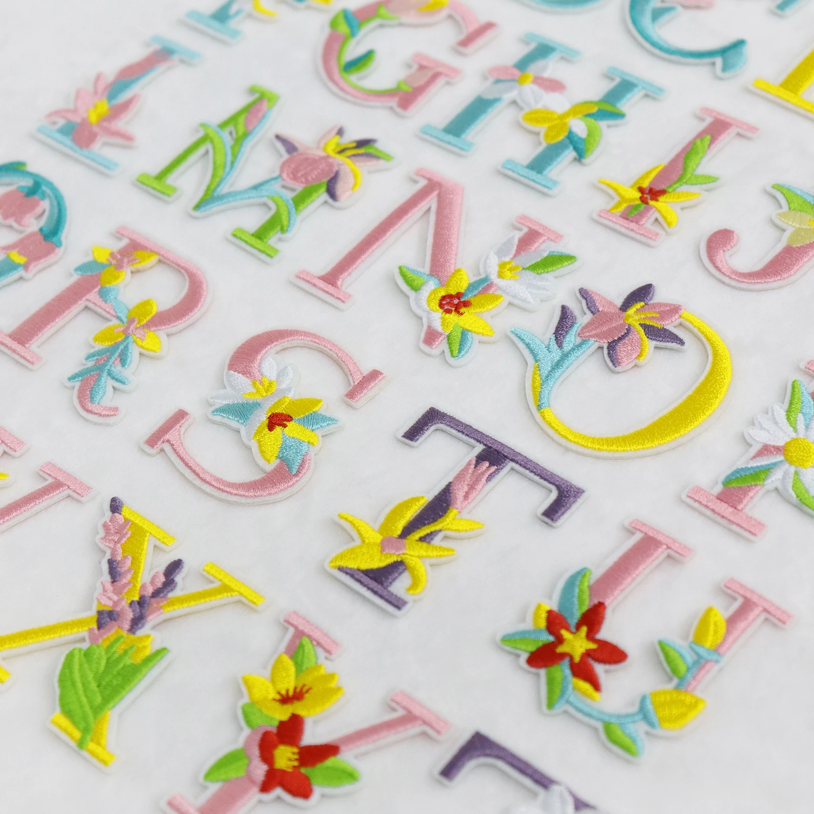Custom flower embroidered embroidery letters patches for clothing. flower designer letter patch iron on
Custom flower embroidered embroidery letters patches for clothing. flower designer letter patch iron on