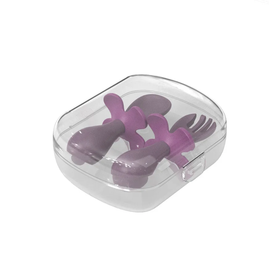 Spot flower short fork portable food supplement spoon silicone baby training spoon tableware set, Customized color
Spot flower short fork portable food supplement spoon silicone baby training spoon tableware set, Customized color