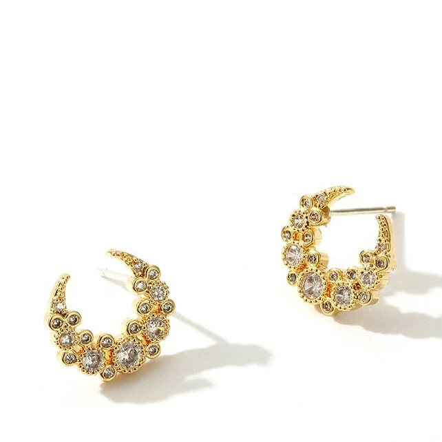 Eico Wholesale Custom Fashion Jewelry Gold Plated Micro Pave Cubic Zirconia Moon Stud Earrings For Women
Eico Wholesale Custom Fashion Jewelry Gold Plated Micro Pave Cubic Zirconia Moon Stud Earrings For Women