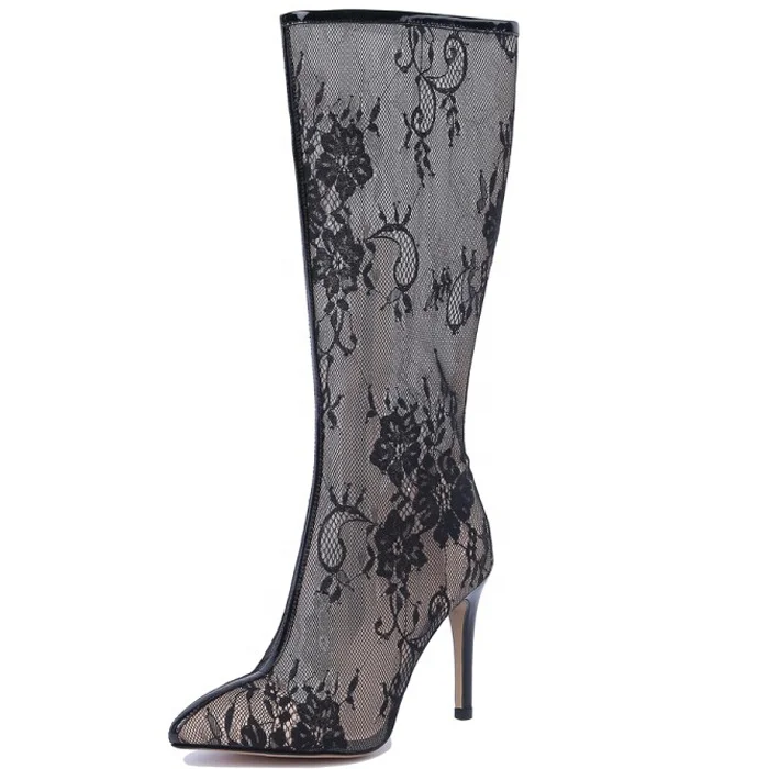 Sexy Women Summer Lace Clear Knee High Boots High Thin Heels Transparent Net Booties Lady Side Zipper Long Boots, Black white
Sexy Women Summer Lace Clear Knee High Boots High Thin Heels Transparent Net Booties Lady Side Zipper Long Boots, Black white