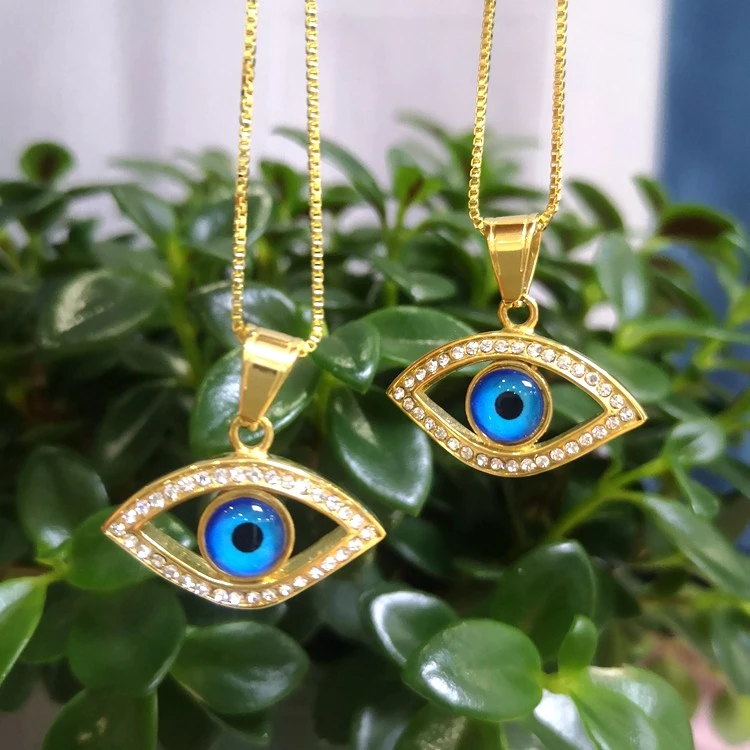 2020 ins fashion stainless steel gold plated diamond blue angel turkey eye pendant women charm necklace
2020 ins fashion stainless steel gold plated diamond blue angel turkey eye pendant women charm necklace
