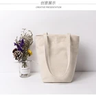 Blank Organic Canvas Promotional Candy Hand Bag Cotton College Bags Girls