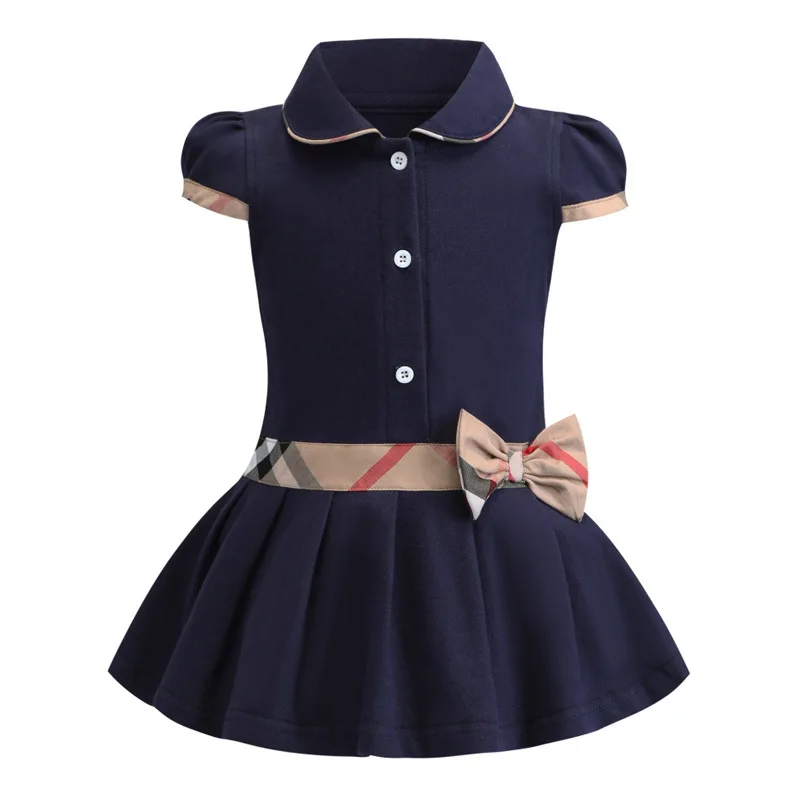 Summer girls elegant dresses short sleeve turn down collar designer cotton baby kids clothing dress, Navy blue dress
Summer girls elegant dresses short sleeve turn down collar designer cotton baby kids clothing dress, Navy blue dress
