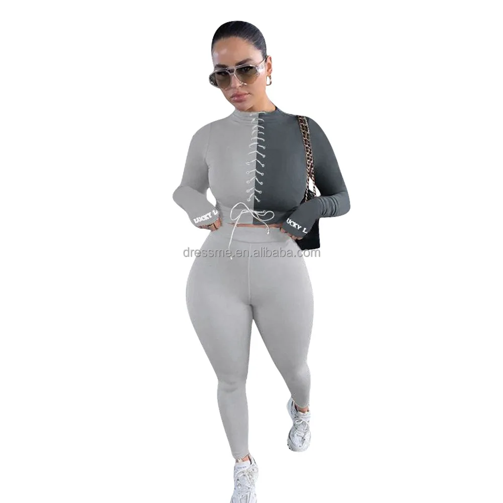MT176-150 Fashion Casual 2 PIECE Outfit Tracksuit Bandage Skinny Patchwork Top And Leggings Autumn Women Two Piece Set
MT176-150 Fashion Casual 2 PIECE Outfit Tracksuit Bandage Skinny Patchwork Top And Leggings Autumn Women Two Piece Set