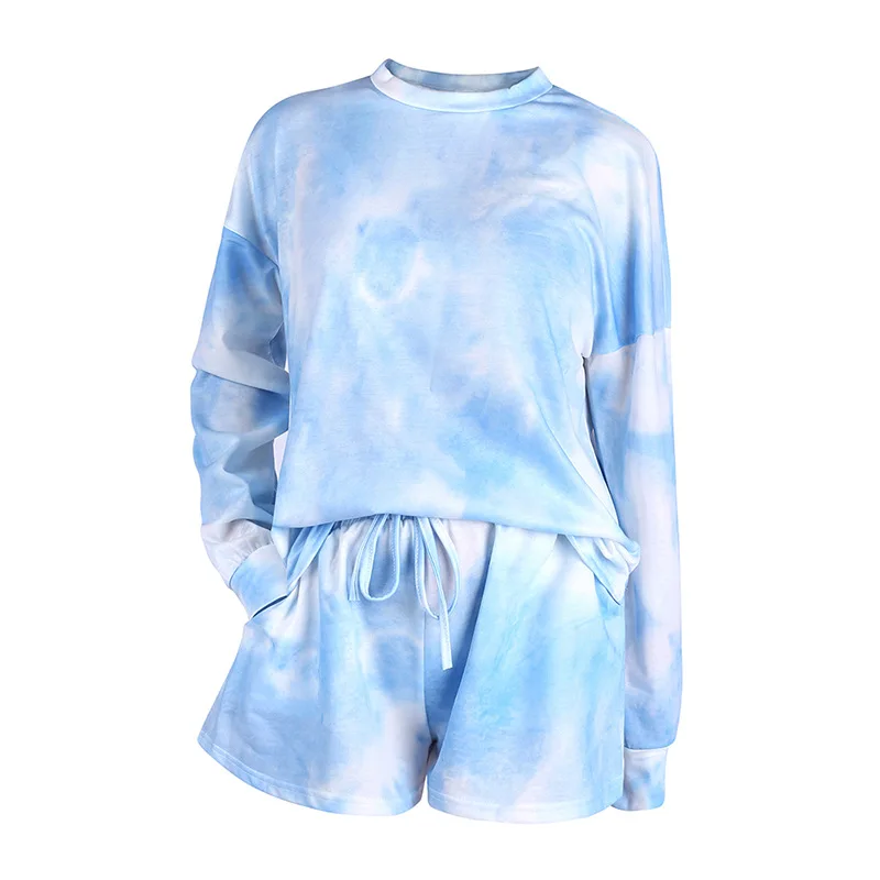 New ins female tie-dyed clothing sets women cotton sportswear adults long sleeves shirts and shorts, As picture
New ins female tie-dyed clothing sets women cotton sportswear adults long sleeves shirts and shorts, As picture