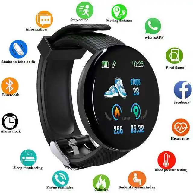 Smart Watch 2020 Newest design Round Screen Smart Bracelet D18 With HD LCD Screen Android Sport Smart Watch For Mobile Phones, Black, green, red, blue, purple
Smart Watch 2020 Newest design Round Screen Smart Bracelet D18 With HD LCD Screen Android Sport Smart Watch For Mobile Phones, Black, green, red, blue, purple