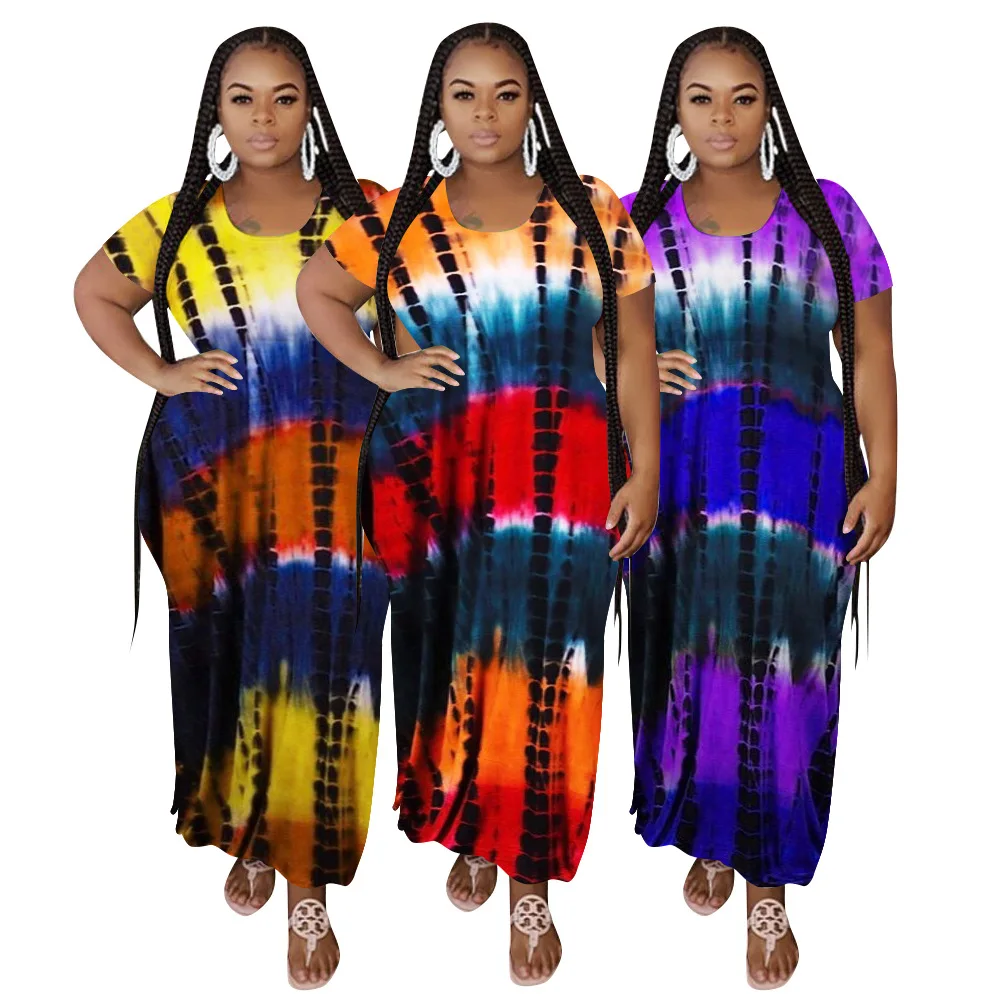 Newest 2021 Summer Spaghetti Strap short Sleeve Pockets Loose Dresses Women Casual Tie-Dye Printing Floor-Length Dress
Newest 2021 Summer Spaghetti Strap short Sleeve Pockets Loose Dresses Women Casual Tie-Dye Printing Floor-Length Dress